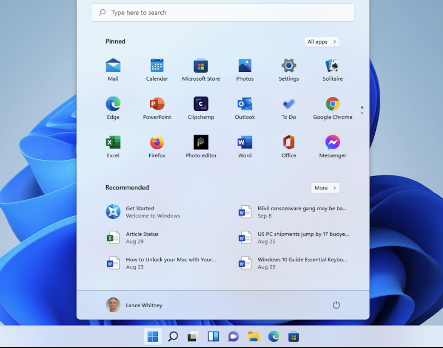 Windows 11: Windows 11:s Start-meny